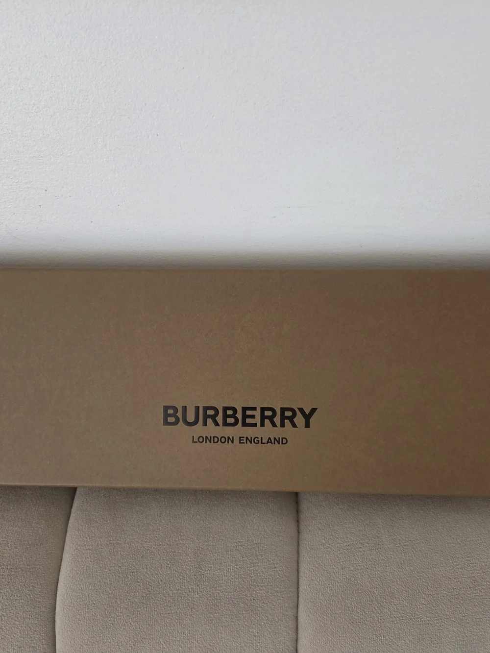 Burberry Blue and White Silk Logo Scarf